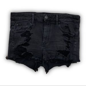 American Eagle Black Super Stretch Jean Shorts